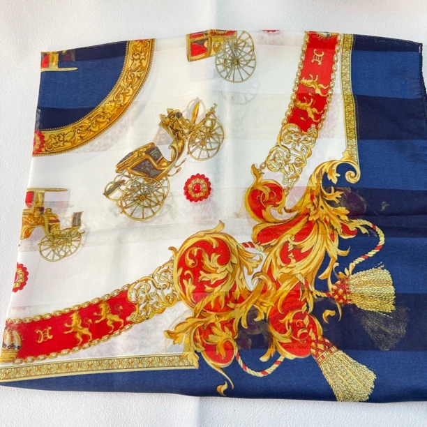 【六六中古】孤品复古丝巾an899尺寸85*85