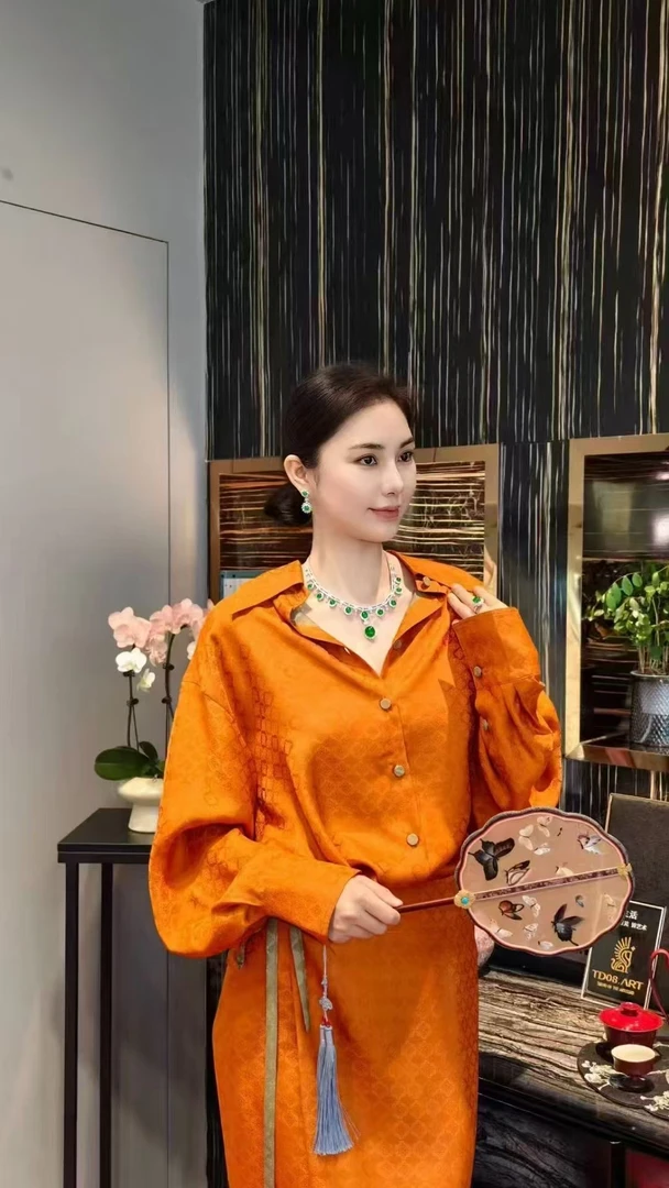 国风重工非遗文化桑蚕丝香云纱上衣搭配裙子套装（珍藏版）