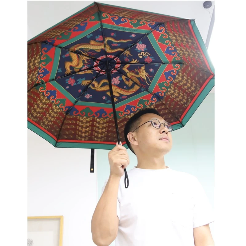 【杨爸图说专属】金代藻井伞 自动伞限量供应 伞内绘制的藻井图案