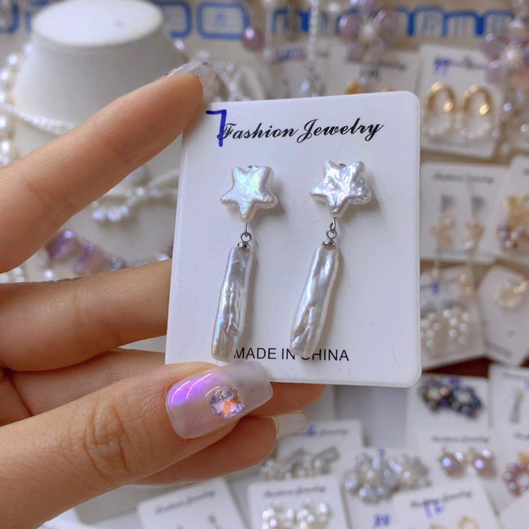 淡水珍珠耳饰银S925镶嵌