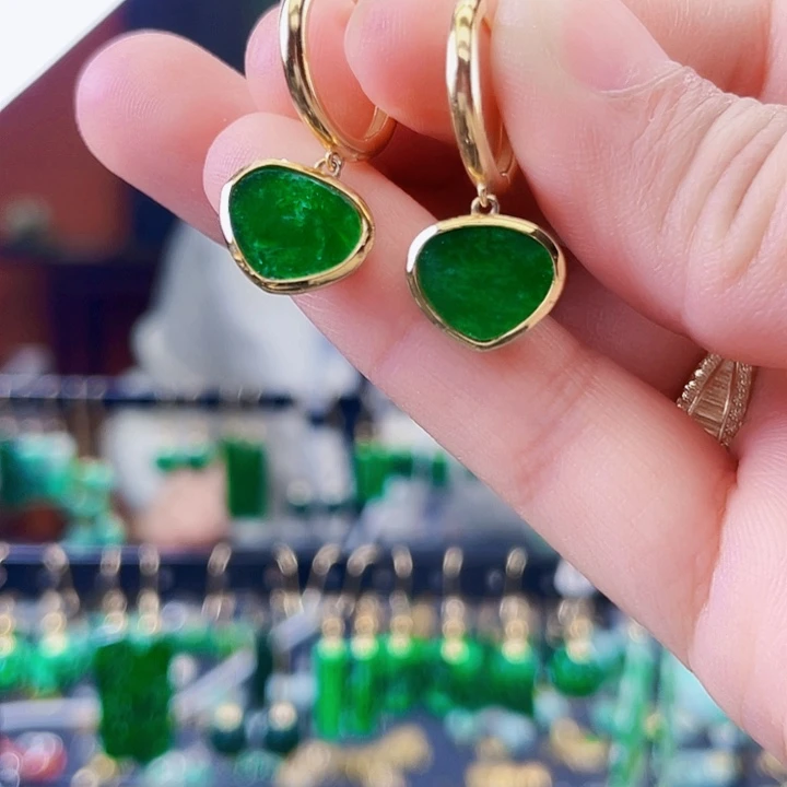 翡翠未镶嵌耳饰饰品