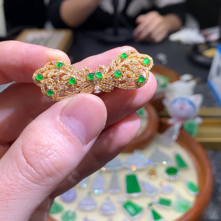 翡翠银S925镶嵌颈饰