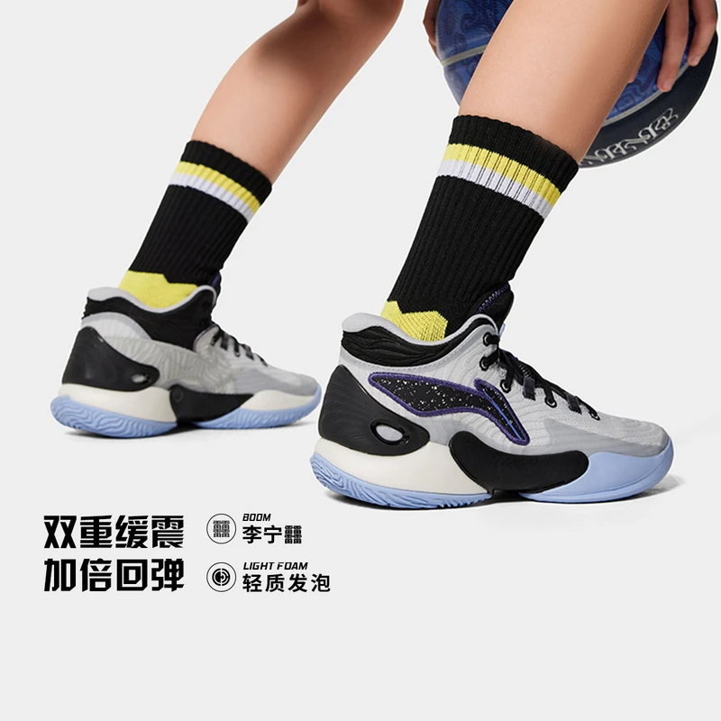 李宁驭帅 YOUNG 18篮球鞋男童青少年24减震回弹运动鞋YKBU062-B品