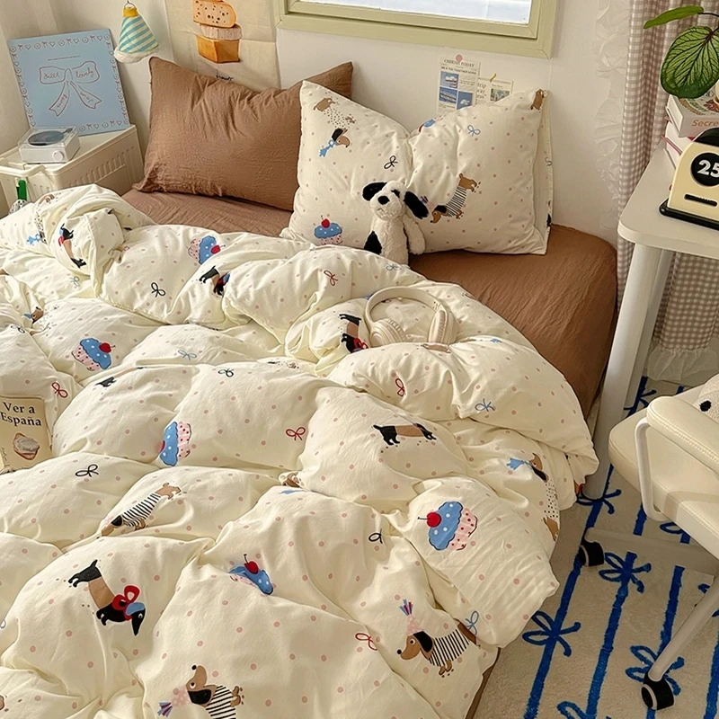 2025新款ins风亲肤柔软印花卡通水洗棉单被套