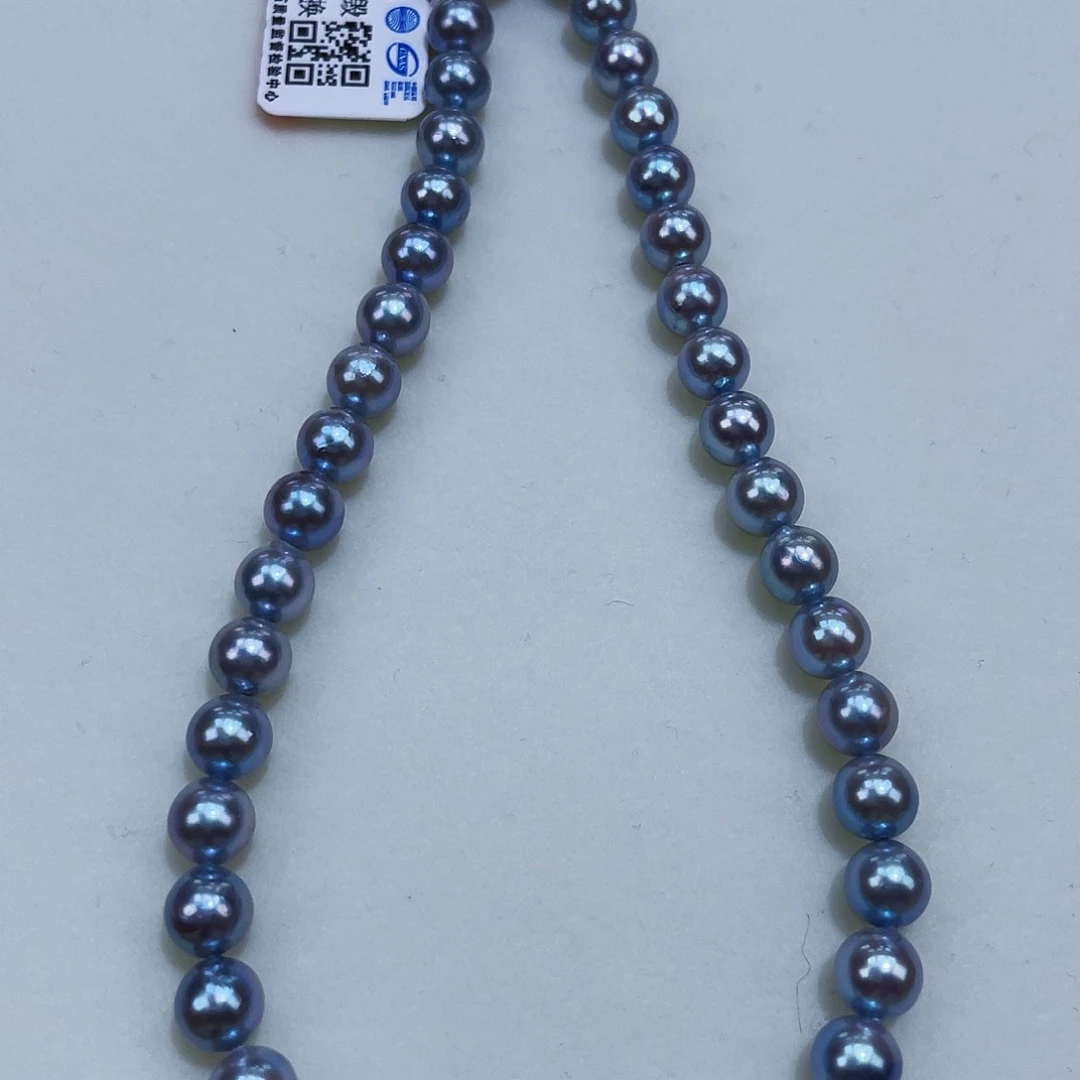 淡水珍珠颈饰银S925镶嵌6m海水真多麻炫彩捡漏