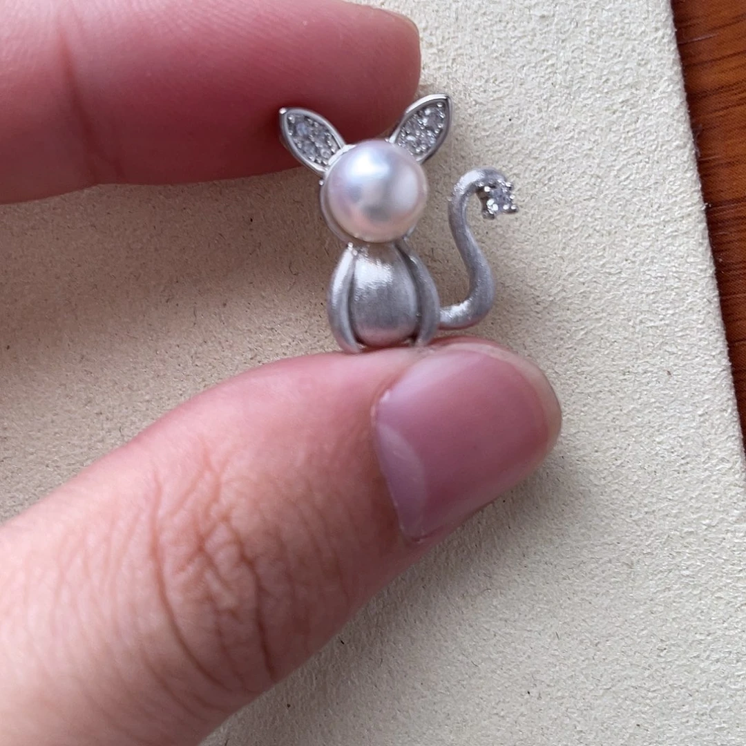 海水珍珠银S925镶嵌吊坠(不含链)