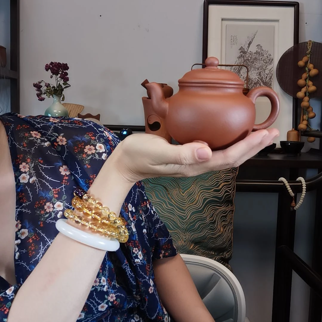 茶壶紫砂一***然大彬如意大红袍