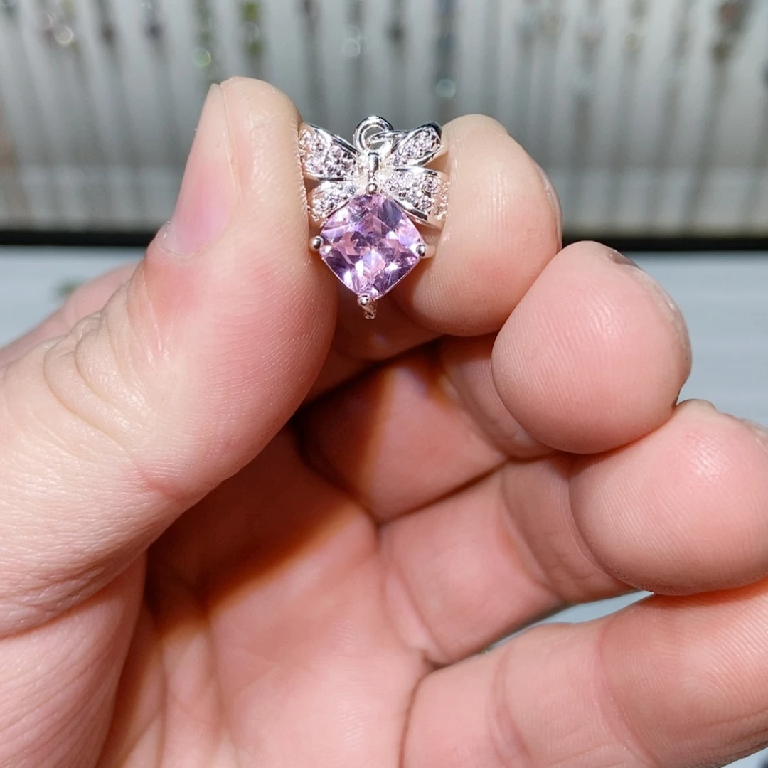 绿水晶戒指银S925镶嵌