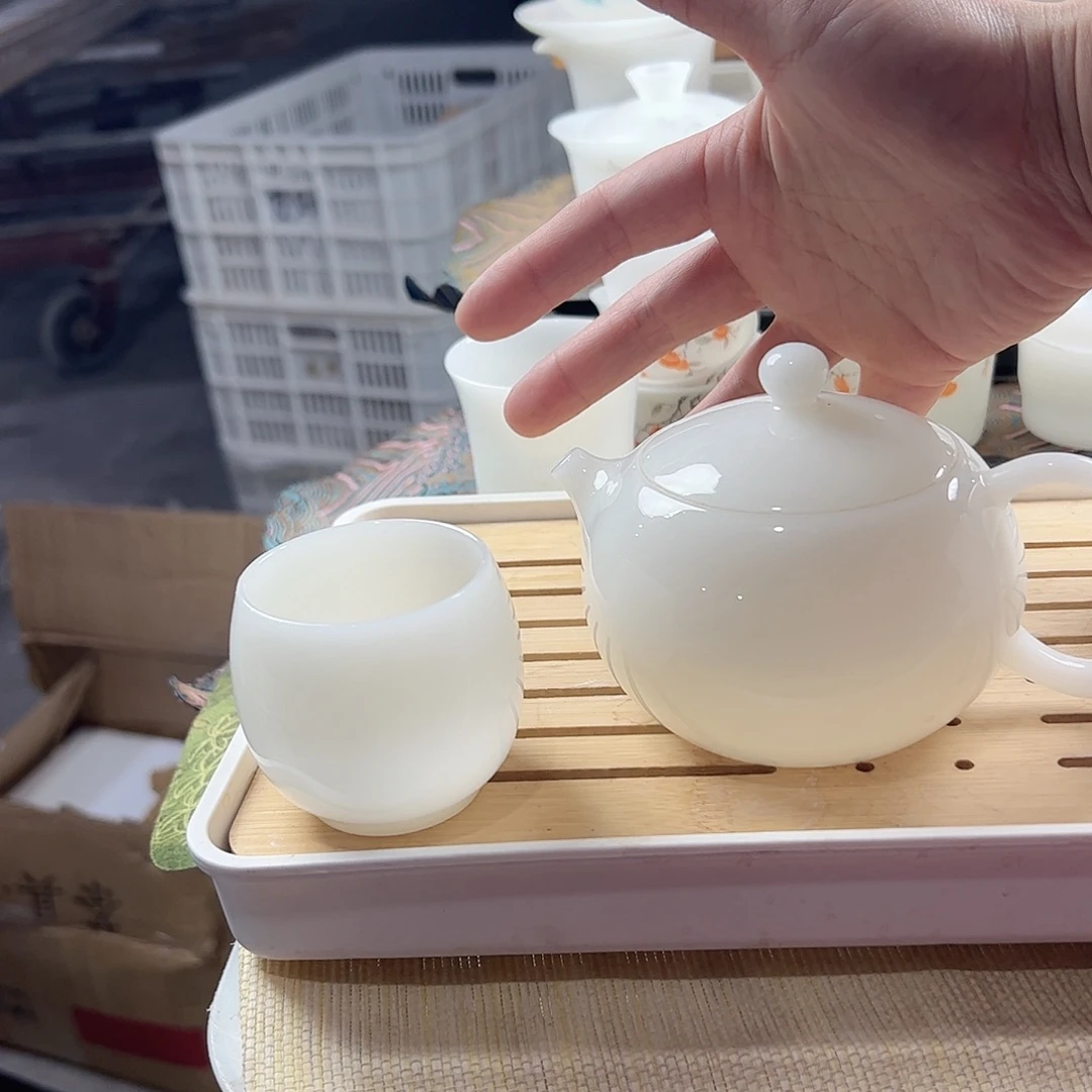 贰***哥璞玉釉烧西施壶300ml+6个90ml圆融杯