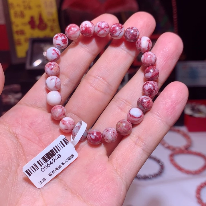 天然辰砂原石手串卡8