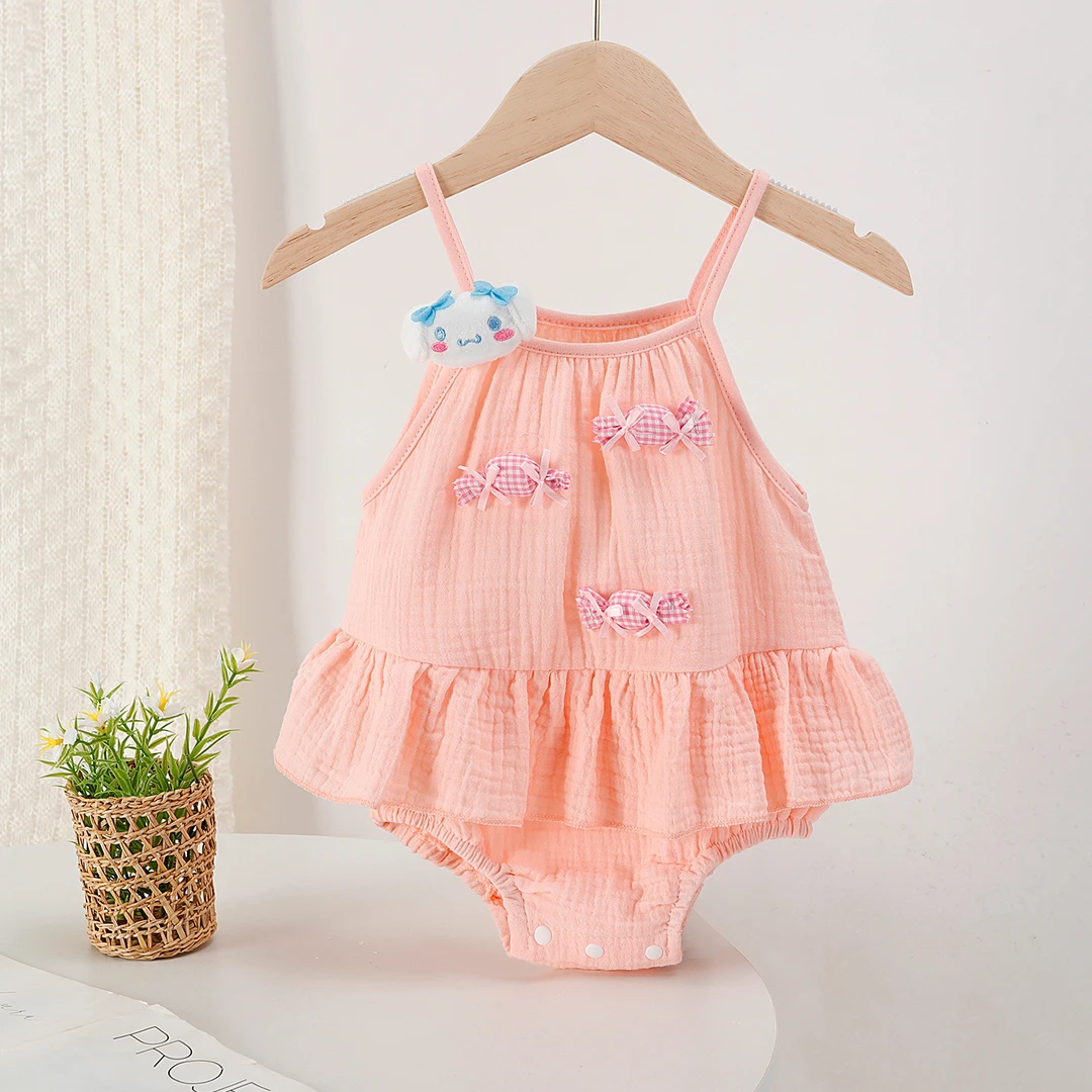 婴儿衣服夏装吊带连体衣女宝超萌百天纯棉公主哈衣宝宝连体衣夏季