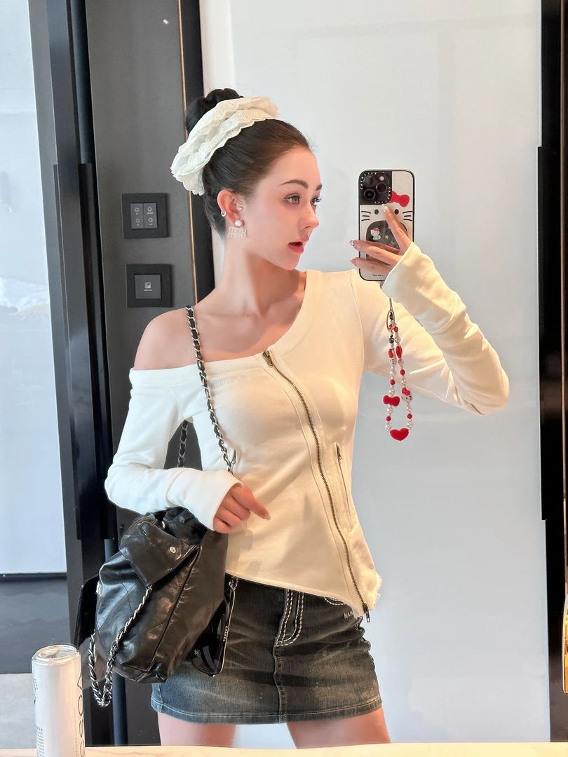 2025初夏MyloveLeo‘’自留韩女‘’连帽休闲不规则上衣（衣长45）