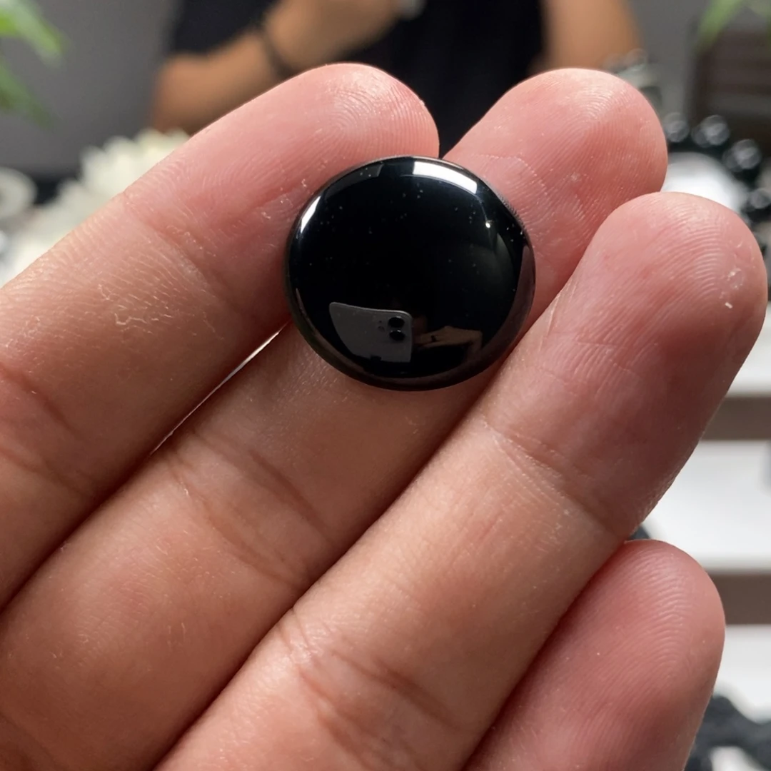 定制翡翠未镶嵌天然A货墨翠蛋面