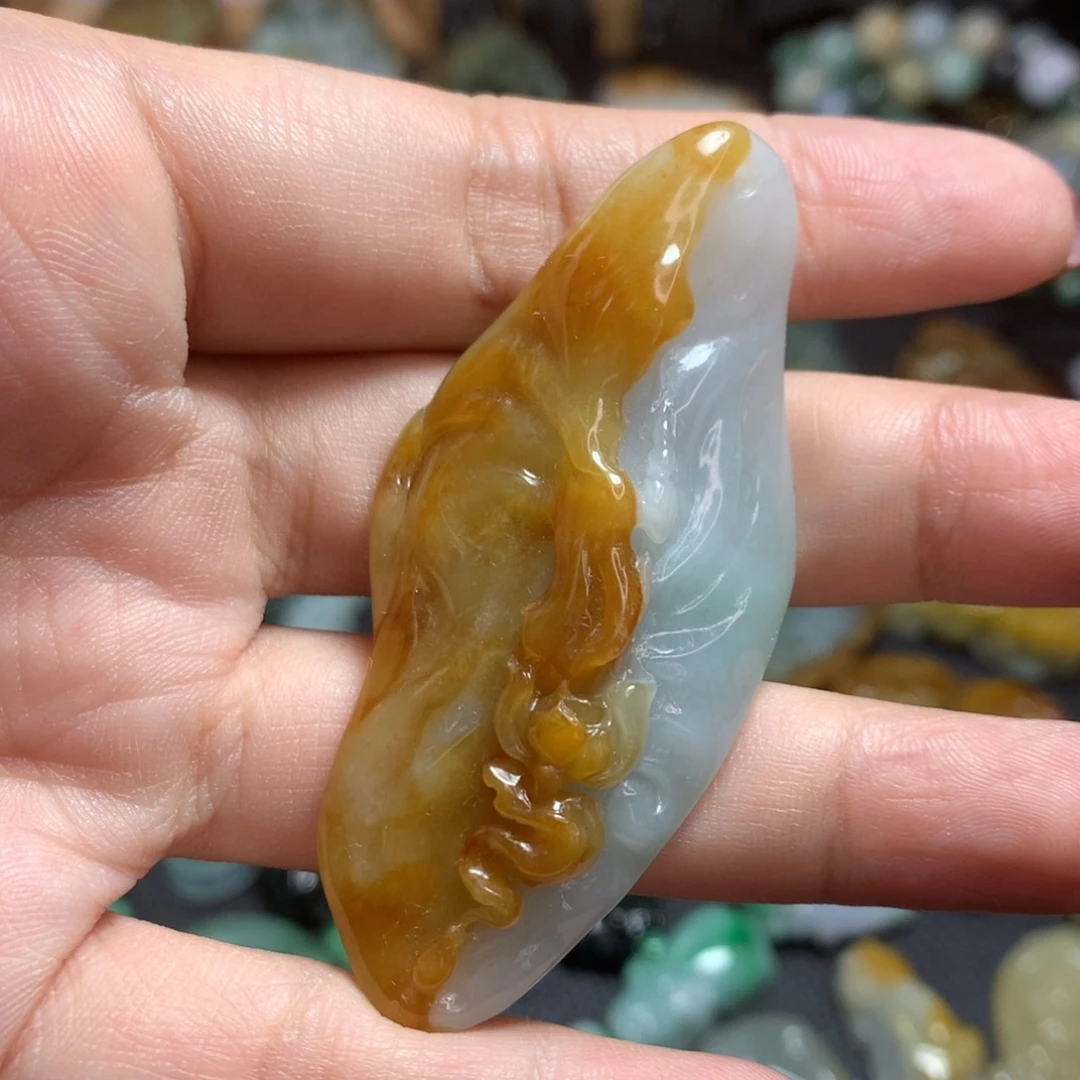 翡翠未镶嵌颈饰随型悟道莲花一念之间