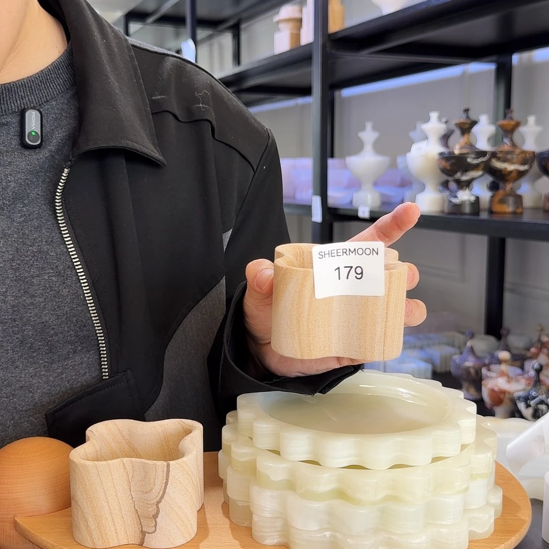 饺***家大理石179砂岩小四叶草空罐