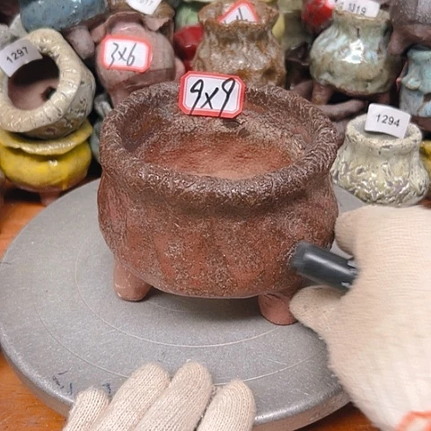 粗陶花盆手工花盆制作就这样的
