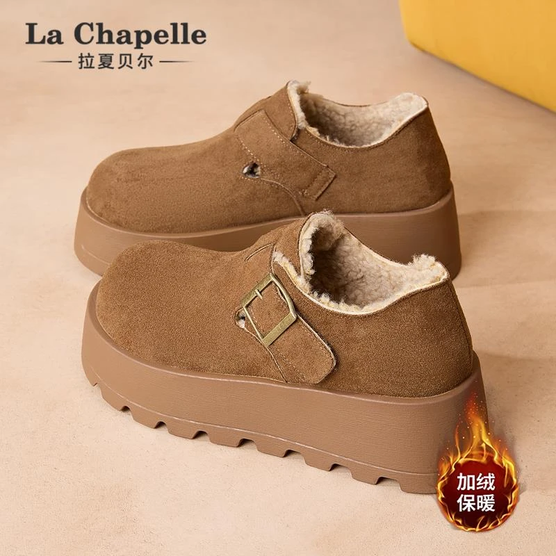 拉夏贝尔美拉德勃肯鞋时尚网红新款2025冬季女高级舒适加绒加厚款