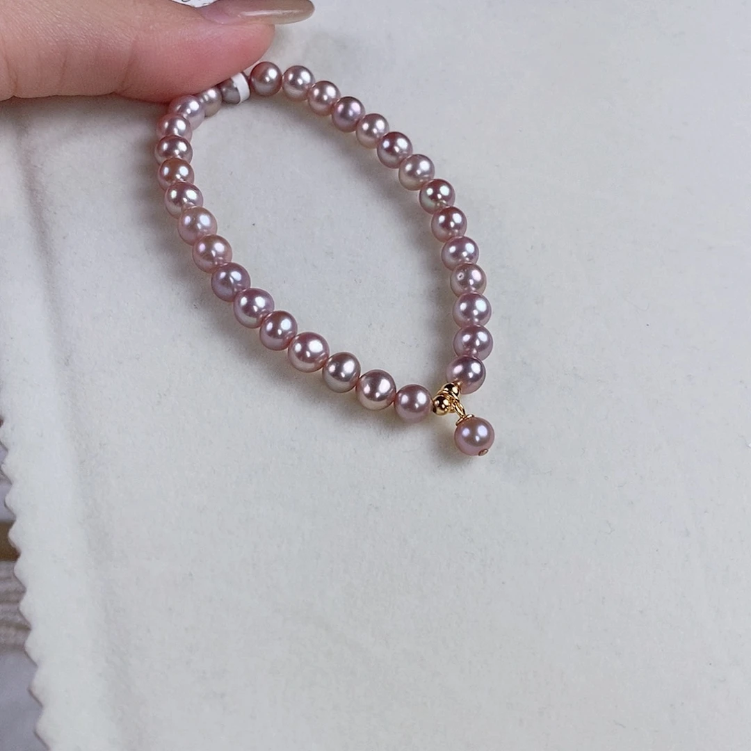 银S925镶嵌手绳淡水珍珠