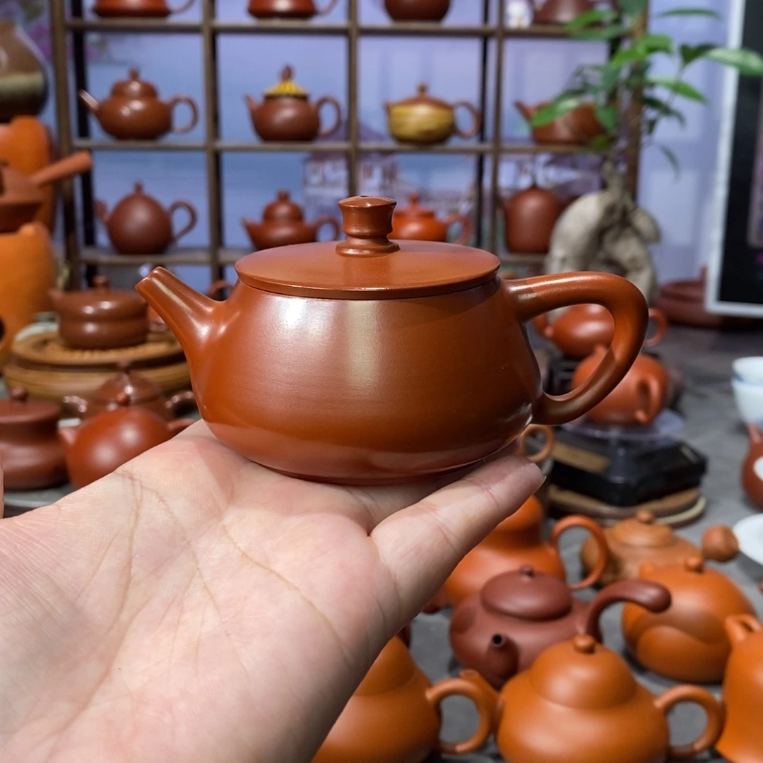 茶壶朱泥吴嘉麒朱泥石瓢壶120c