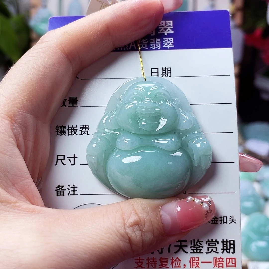 翡翠未镶嵌颈饰佛公58