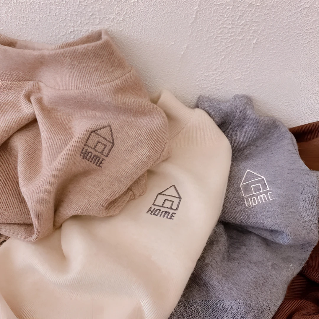 儿童春秋长袖2025新款男女童半高领保暖内搭上衣刺绣德绒打底衫潮