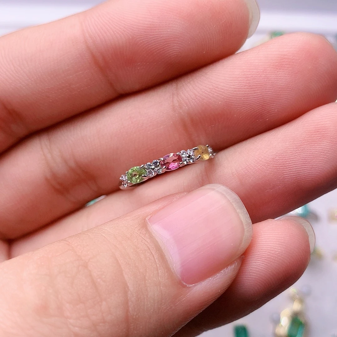 碧玺戒指银S925镶嵌浅****ˊ0000