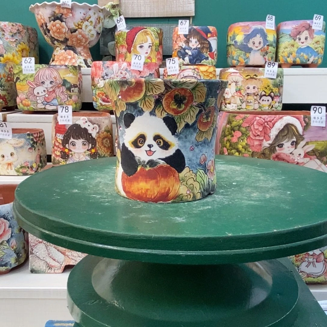 爱****西萌多多手绘花盆的