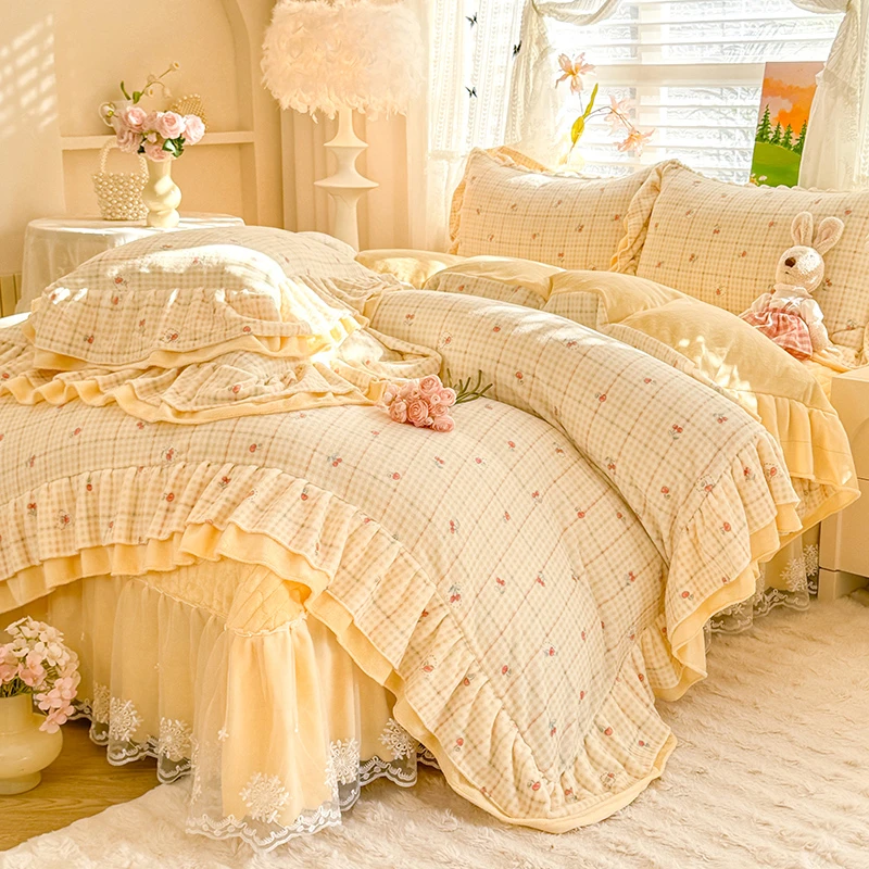 5号【初鑫】新款230g加厚11斤全消光韩版印花牛奶绒床盖系列四件套