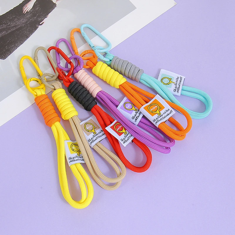 手工防丢挂绳彩色尼龙编织手绳钥匙扣公仔娃娃配饰挂饰挂件JST215