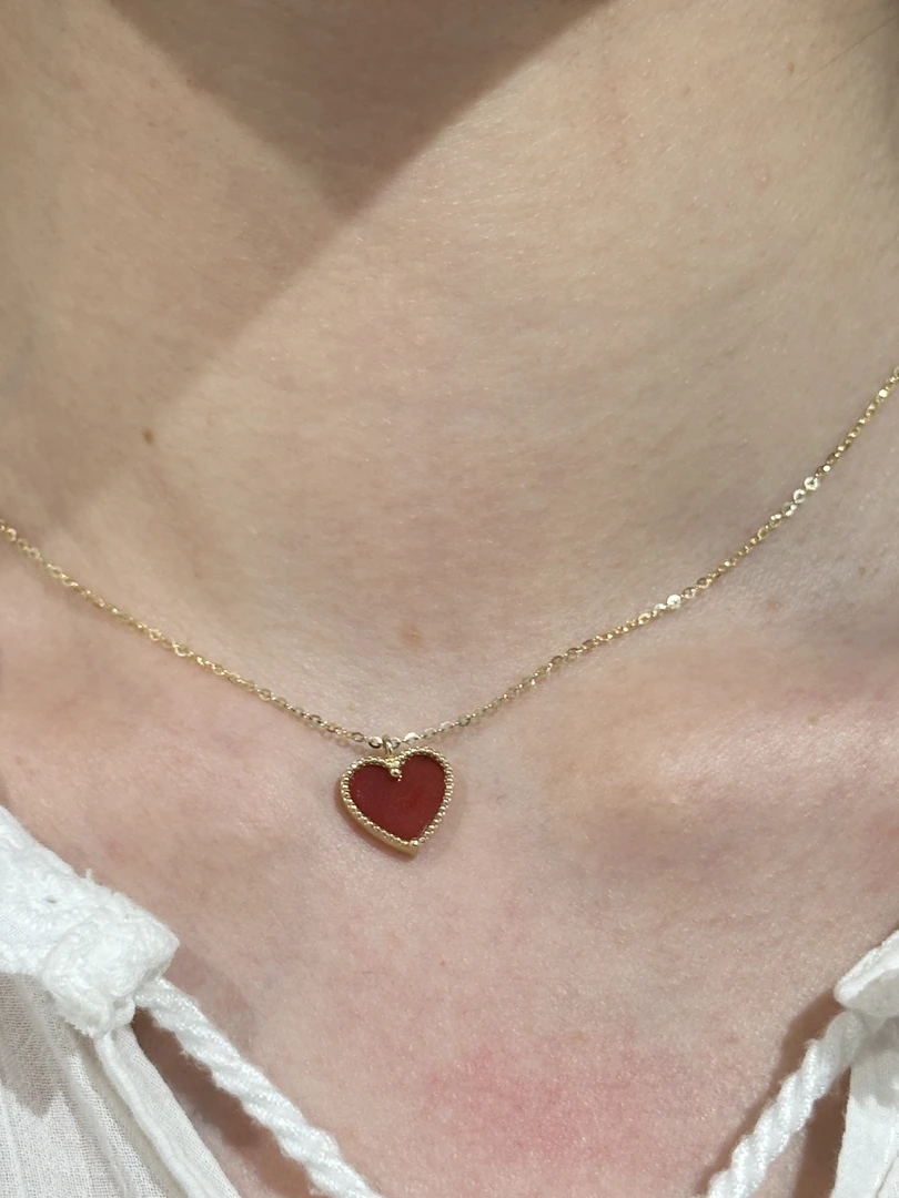 韩国14k金项链爱心项链k金项链