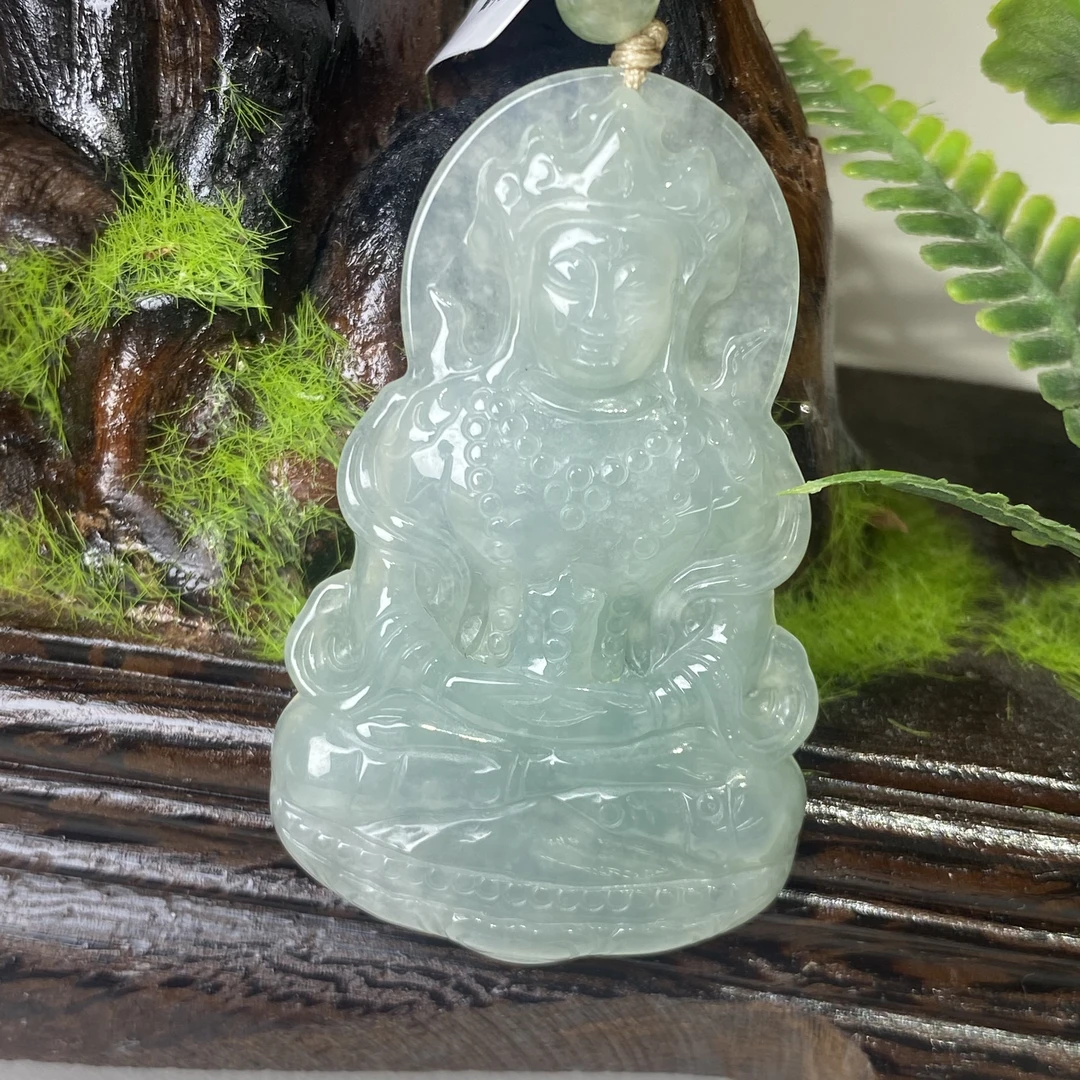 25627天然缅甸A货翡翠-观音