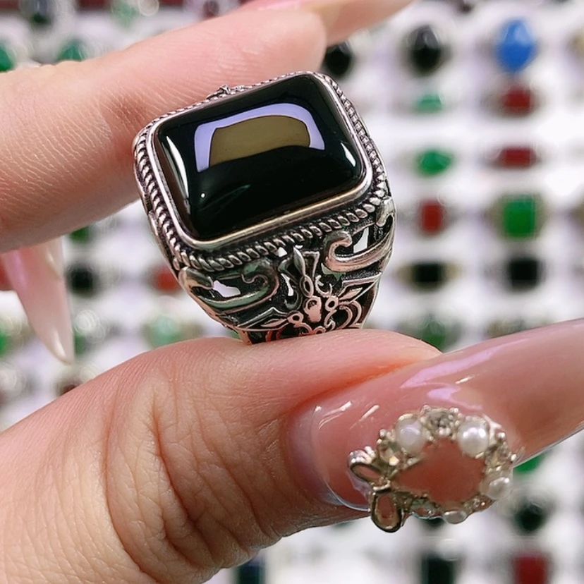 【闪购商品】银S925镶嵌戒指玛瑙/玉髓