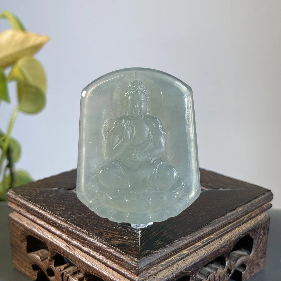 JXZC11-160  天然缅甸A货翡翠 阿弥陀佛