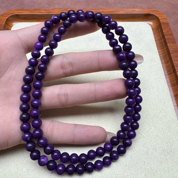 非金属珐琅项链 紫色 0.6多圈项链 E74