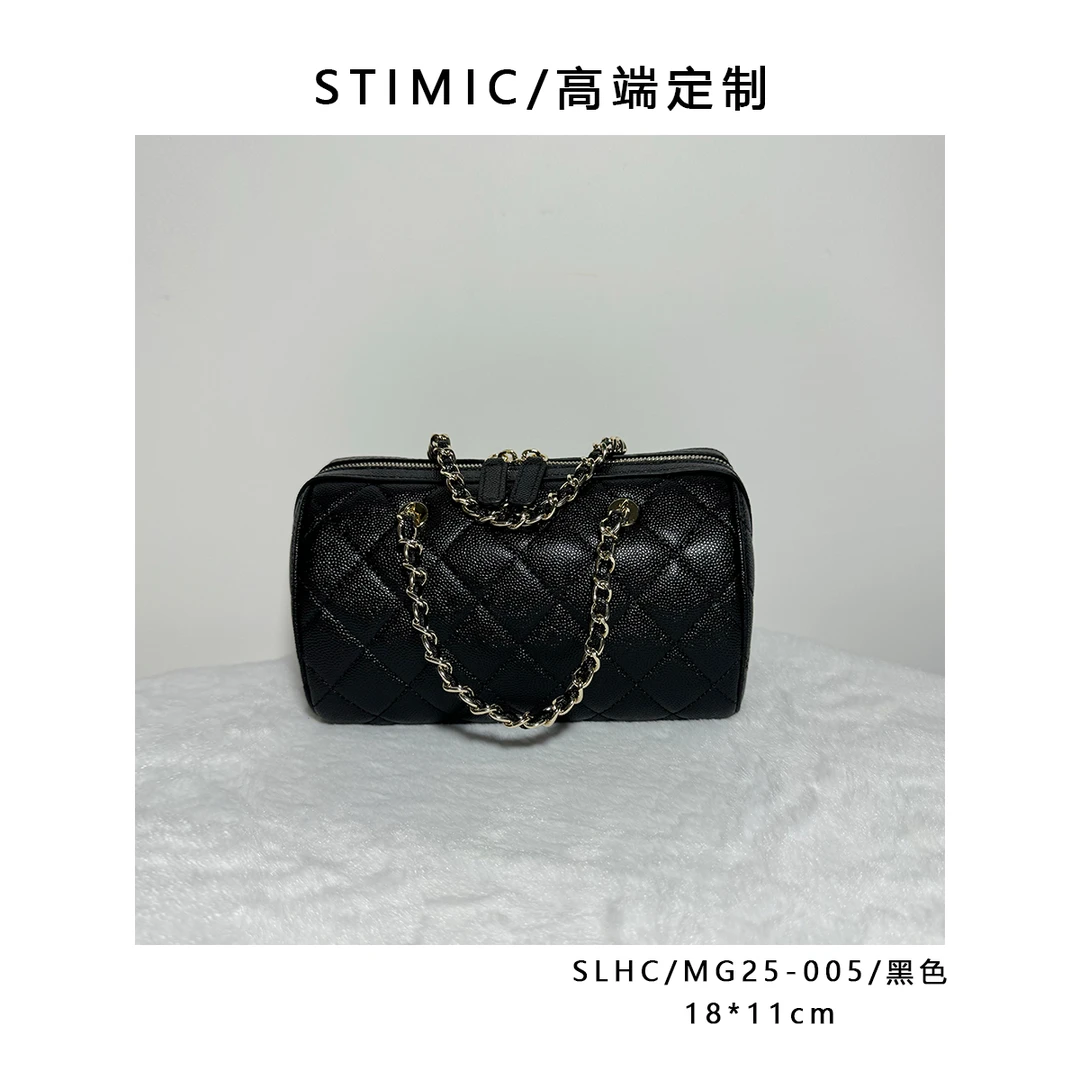 SLHC/MG25-005/黑色订制手工蜡线女士时尚单肩轻奢斜挎包2505