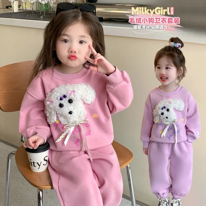 小女童套装春秋款卡通运动网红洋气休闲透气女孩韩版时尚时髦女宝