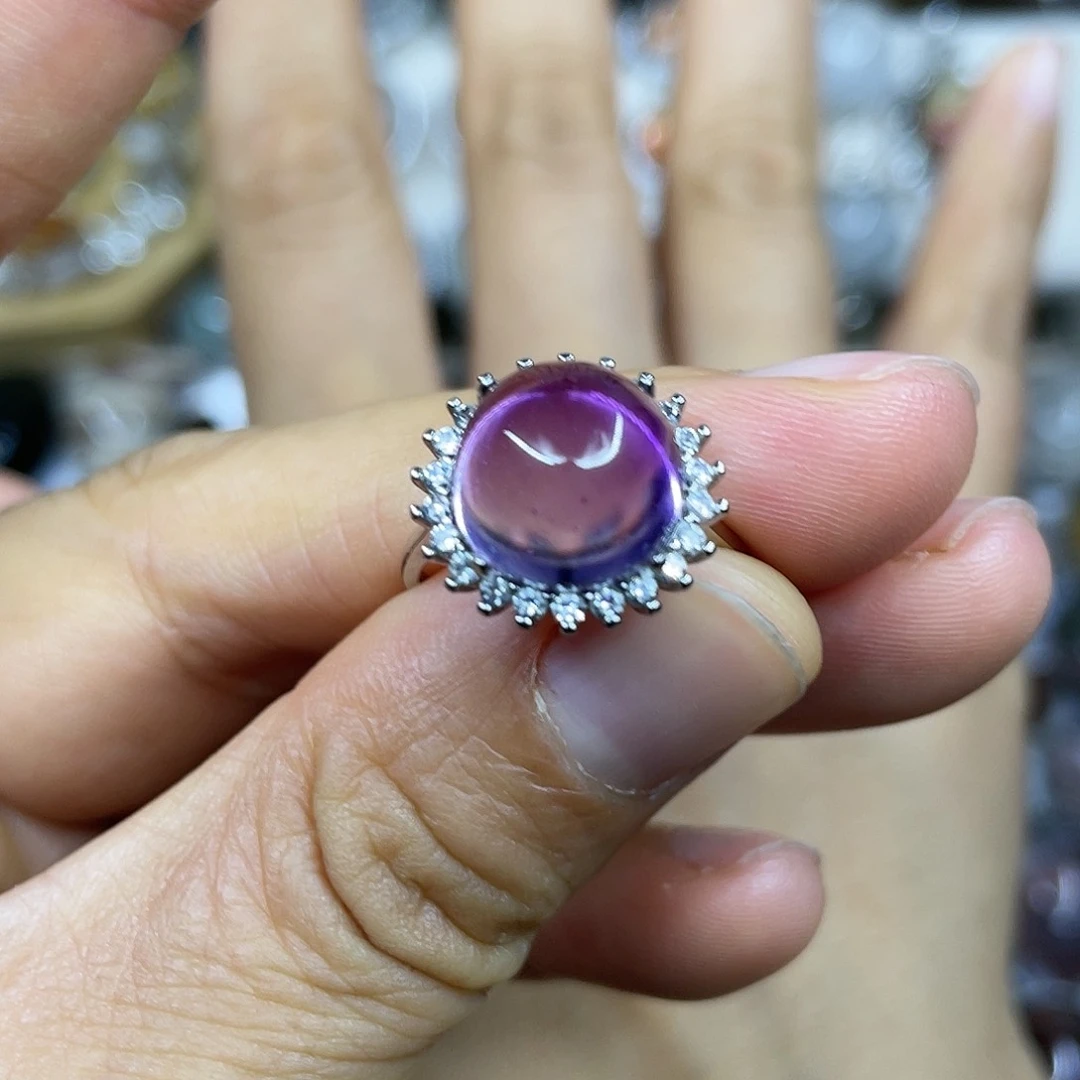 【闪购商品】银S925镶嵌珠宝半成品水晶戒指