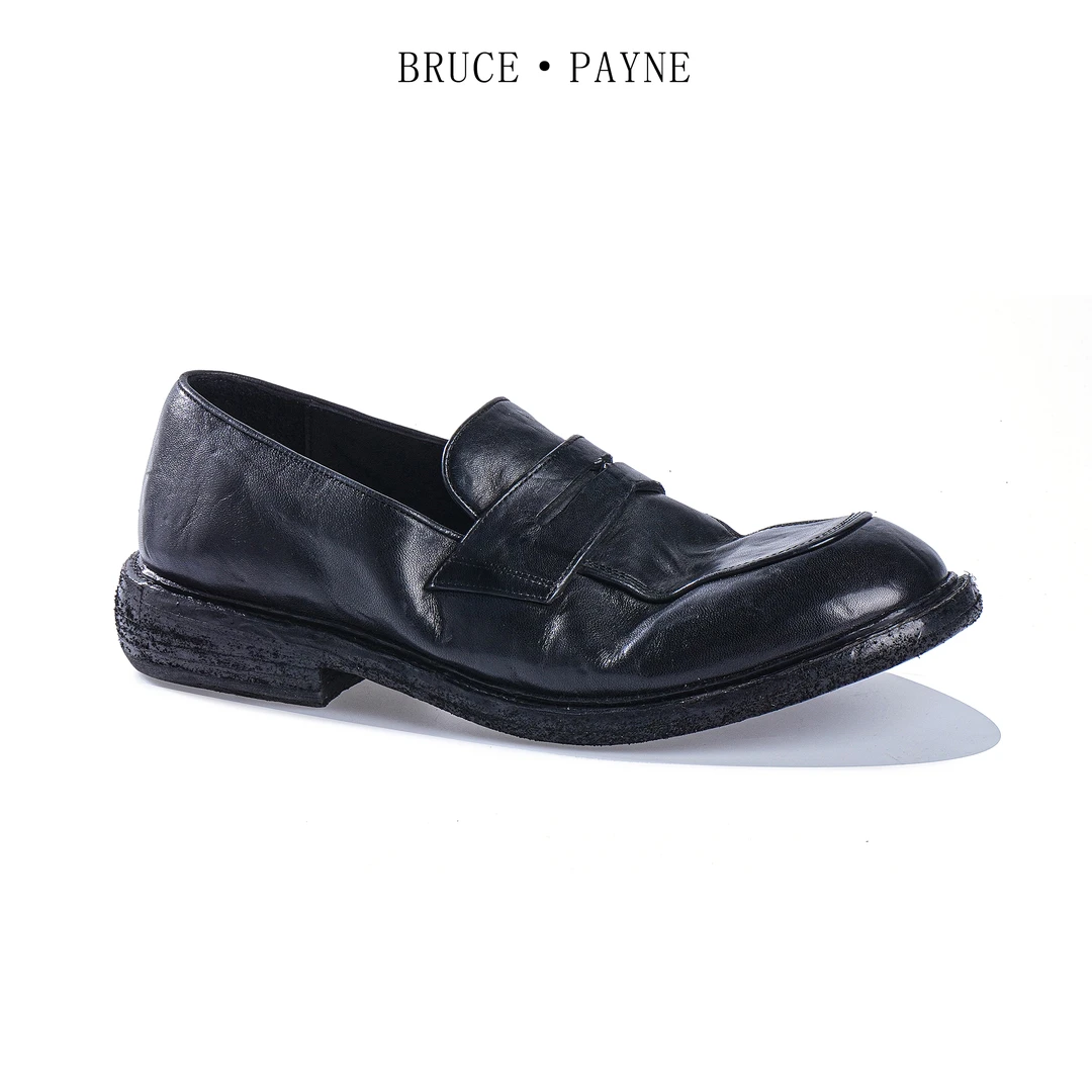 Bruce payne水洗马皮防滑耐磨比桑德一脚蹬乐福方头鞋