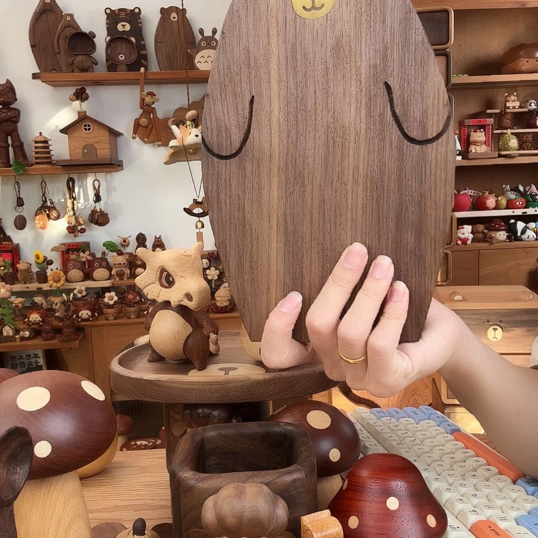 木铜嘴小熊餐盘黑胡桃