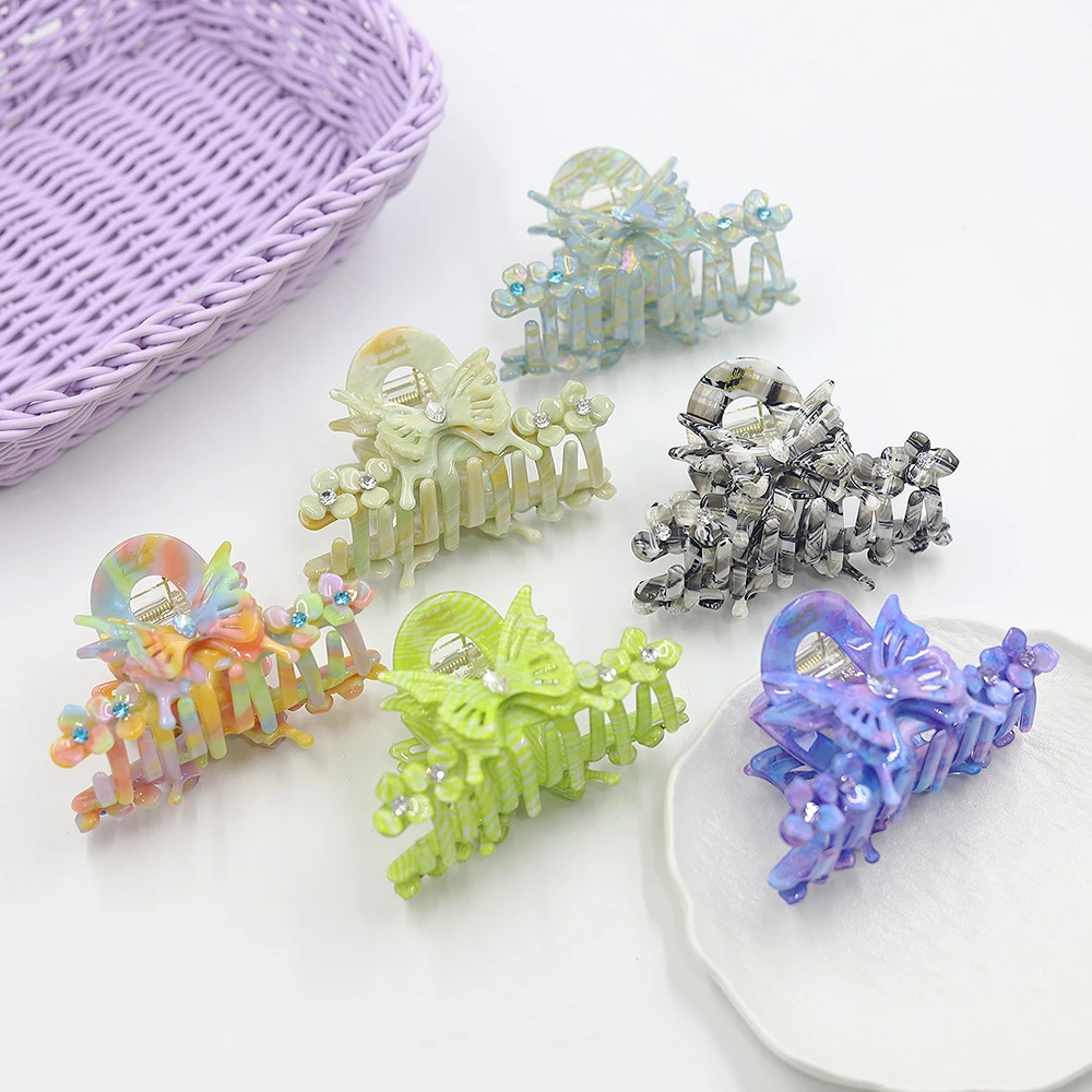 高级感头饰日韩蝴蝶抓夹百搭简约休闲风发饰奢华少女风甜美发夹子