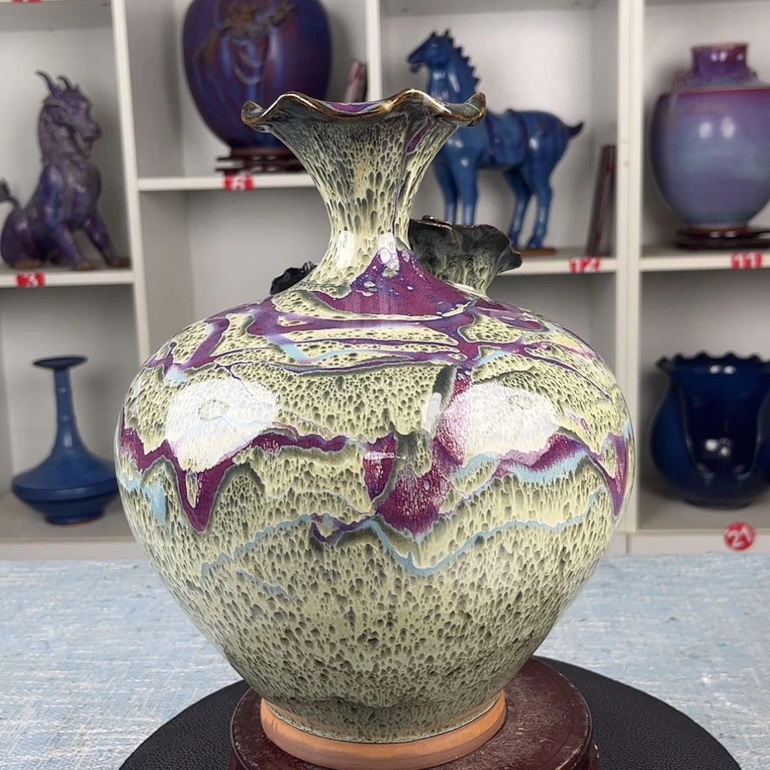 县***章瓷片摆件……花开富贵……