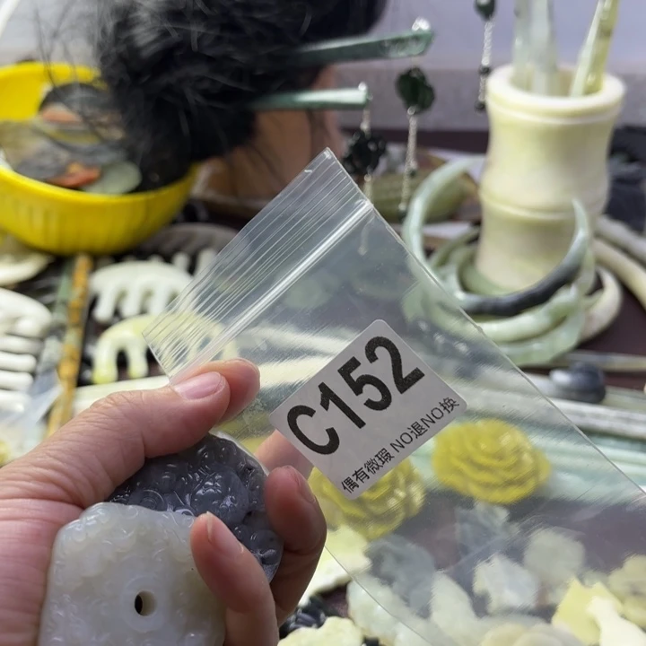 蛇纹石玉发饰合金肉*