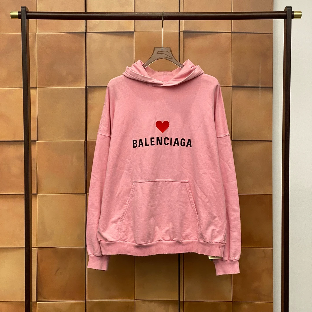 99新 Balenciaga/巴黎世家 限定爱心logo帽衫/3码/29641无领标