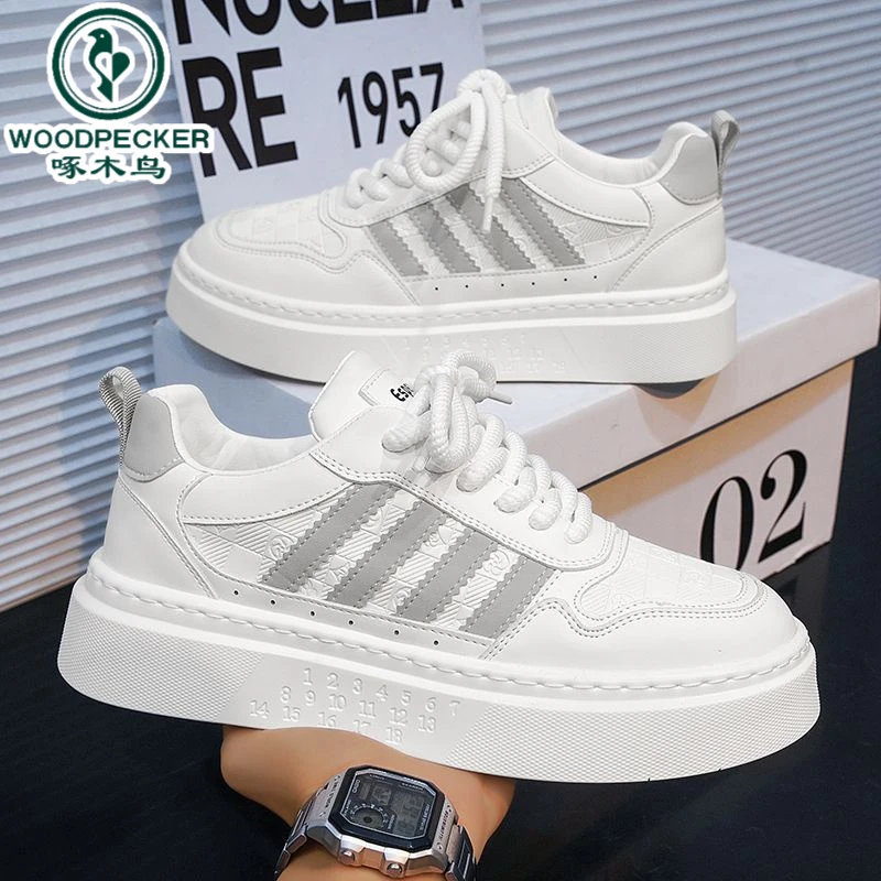 【正品】啄木鸟2025男士秋季新款潮流透气舒适休闲运动小白鞋男鞋