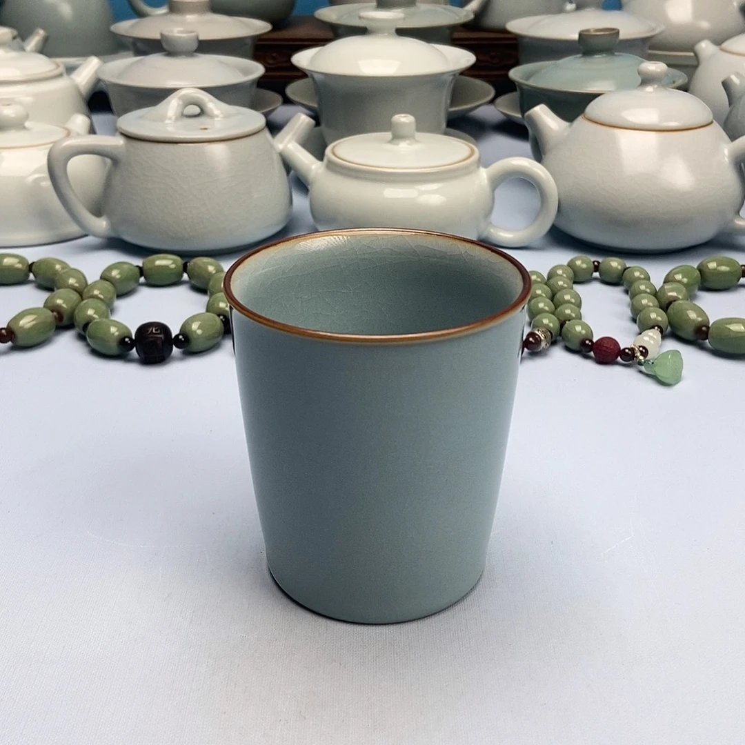 杯天青微蓝可乐杯原矿原釉原产地