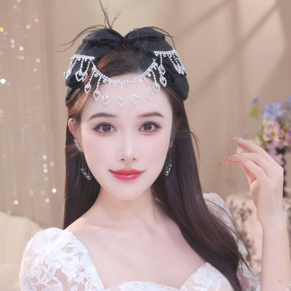 【星空云朵】重工款蝴蝶毛毛云朵夹轻奢高级感爱心链条弹簧夹3219