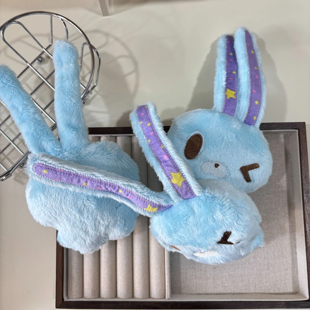 新款可爱卡通毛茸茸长耳朵兔兔钥匙扣学生闺蜜款包包毛绒礼品挂件