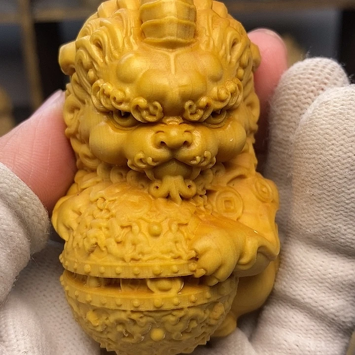 木黄杨木貔貅手把件