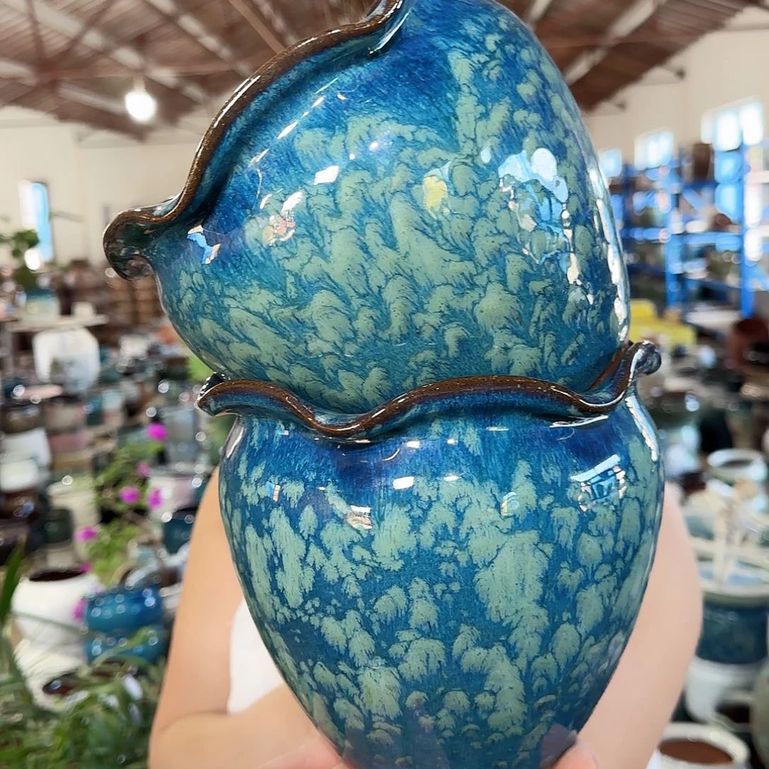 紫砂花盆高17口17