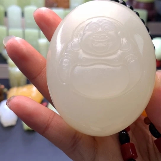 石材方解石手把件